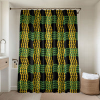 Aloha Hawaii Ilima Maile Lei Bathroom Set Palaka Inspired Hawaiian-plaid Black