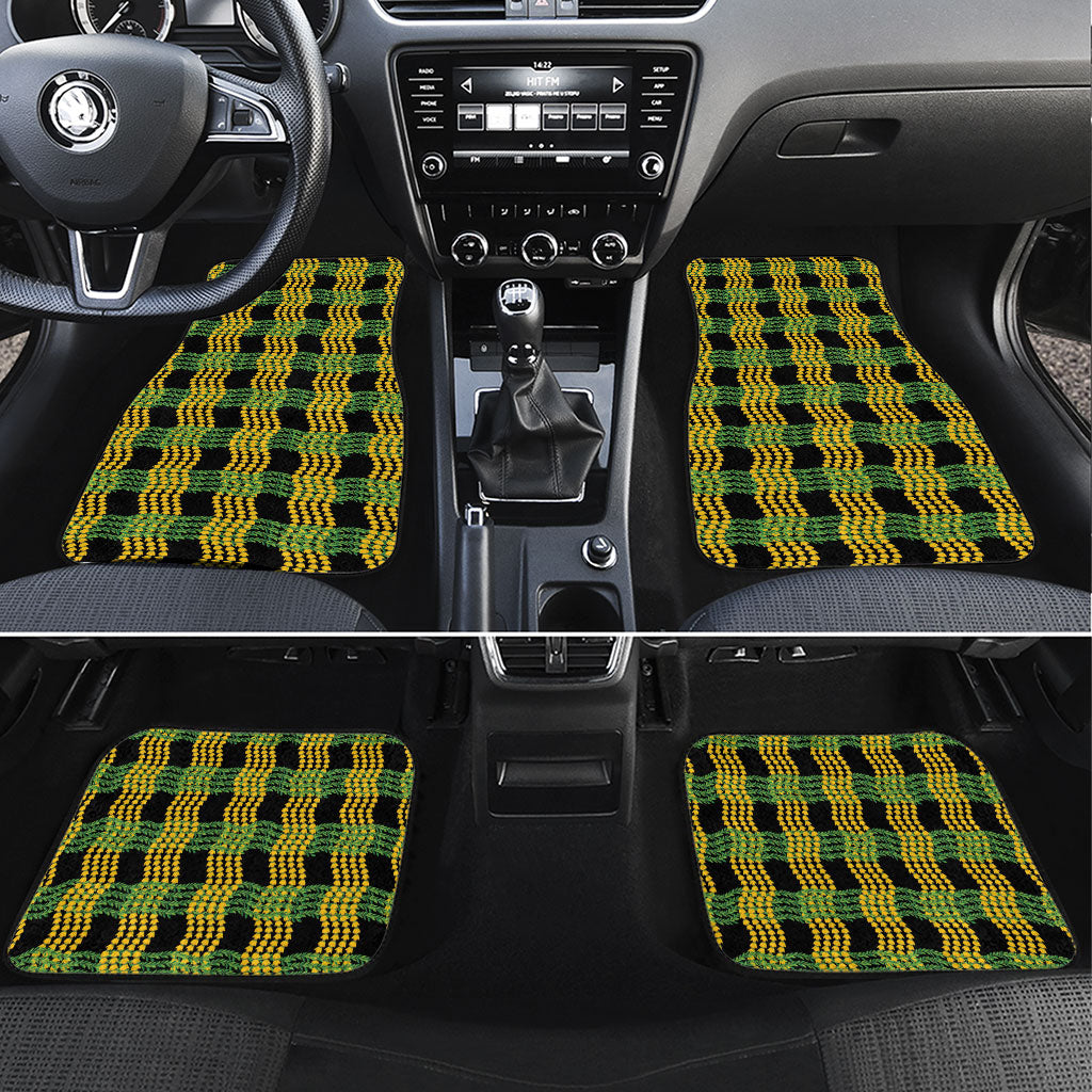 Aloha Hawaii Ilima Maile Lei Car Mats Palaka Inspired Hawaiian-plaid Black LT14 Set 4pcs Black - Polynesian Pride
