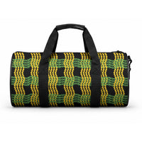 Aloha Hawaii Ilima Maile Lei Duffle Bag Palaka Inspired Hawaiian-plaid Black