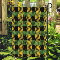 Aloha Hawaii Ilima Maile Lei Garden Flag Palaka Inspired Hawaiian-plaid Black