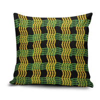 Aloha Hawaii Ilima Maile Lei Pillow Cover Palaka Inspired Hawaiian-plaid Black