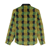 Aloha Hawaii Ilima Maile Lei Women Casual Shirt Palaka Inspired Hawaiian-plaid Black