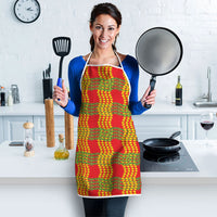 Aloha Hawaii Ilima Maile Lei Apron Palaka Inspired Hawaiian-plaid Red