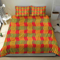 Aloha Hawaii Ilima Maile Lei Bedding Set Palaka Inspired Hawaiian-plaid Red