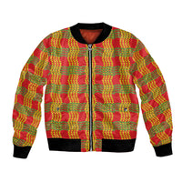 Aloha Hawaii Ilima Maile Lei Bomber Jacket Palaka Inspired Hawaiian-plaid Red