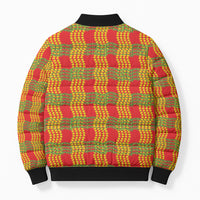 Aloha Hawaii Ilima Maile Lei Bomber Puffer Jacket Palaka Inspired Hawaiian-plaid Red