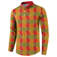 Aloha Hawaii Ilima Maile Lei Button Sweatshirt Palaka Inspired Hawaiian-plaid Red