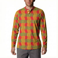 Aloha Hawaii Ilima Maile Lei Button Sweatshirt Palaka Inspired Hawaiian-plaid Red