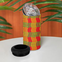 Aloha Hawaii Ilima Maile Lei 4 in 1 Can Cooler Tumbler Palaka Inspired Hawaiian-plaid Red