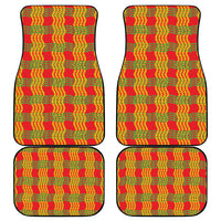 Aloha Hawaii Ilima Maile Lei Car Mats Palaka Inspired Hawaiian-plaid Red