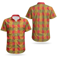 Aloha Hawaii Ilima Maile Lei Couples Matching Tank Maxi Dress and Hawaiian Shirt Palaka Inspired Hawaiian-plaid Red