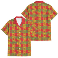 Aloha Hawaii Ilima Maile Lei Family Matching Puletasi and Hawaiian Shirt Palaka Inspired Hawaiian-plaid Red