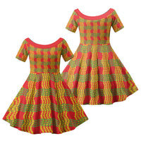 Aloha Hawaii Ilima Maile Lei Family Matching Summer Maxi Dress and Hawaiian Shirt Palaka Inspired Hawaiian-plaid Red