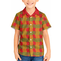 Aloha Hawaii Ilima Maile Lei Hawaiian Shirt Palaka Inspired Hawaiian-plaid Red