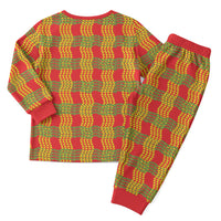 Aloha Hawaii Ilima Maile Lei Christmas Pajama Set Palaka Inspired Hawaiian-plaid Red