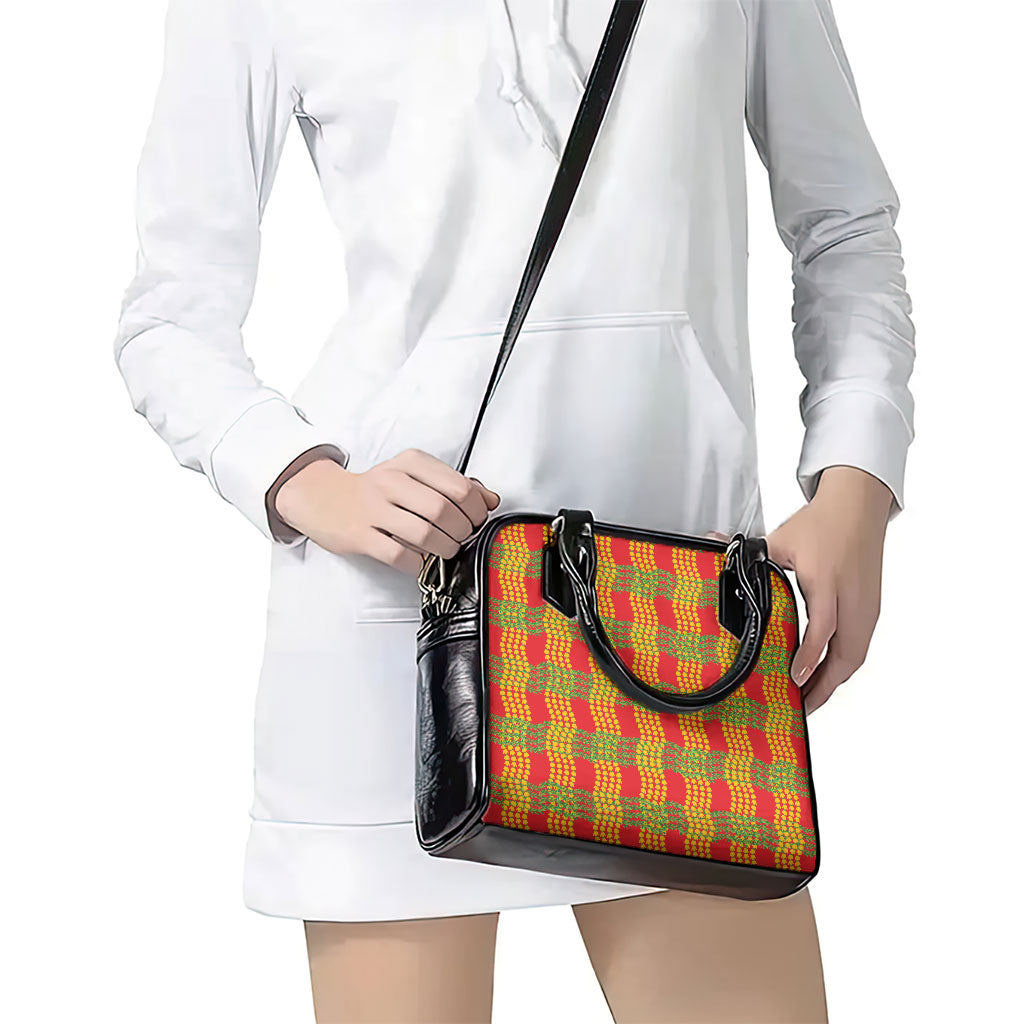 Aloha Hawaii Ilima Maile Lei Shoulder Handbag Palaka Inspired Hawaiian-plaid Red