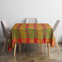 Aloha Hawaii Ilima Maile Lei Tablecloth Palaka Inspired Hawaiian-plaid Red