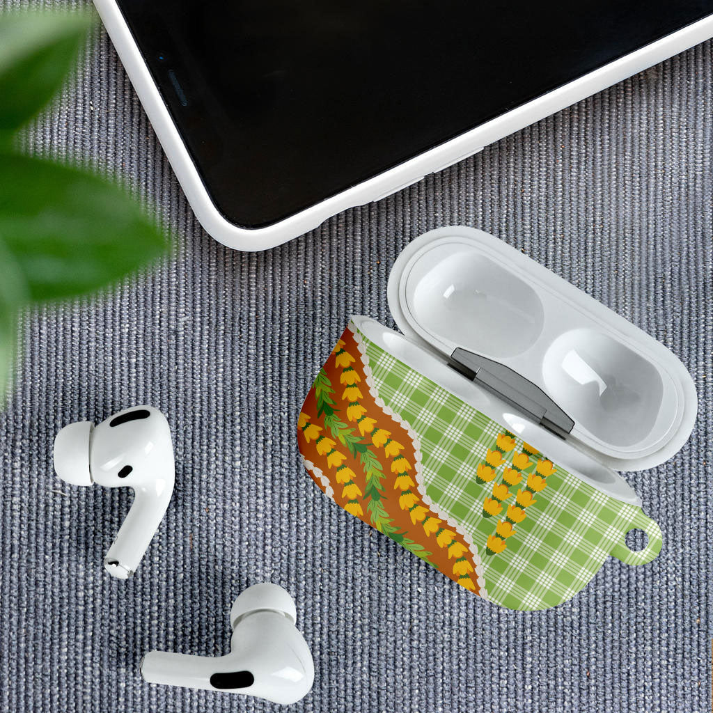 Hawaii Leis Palaka Motifs AirPods Case Pikake Pakalana Maile Ilima Kakau Style