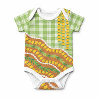 Hawaii Leis Palaka Motifs Baby Onesie Pikake Pakalana Maile Ilima Kakau Style