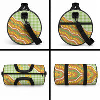 Hawaii Leis Palaka Motifs Duffle Bag Pikake Pakalana Maile Ilima Kakau Style