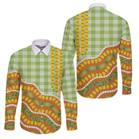 Hawaii Leis Palaka Motifs Family Matching Short Sleeve Bodycon Dress and Hawaiian Shirt Pikake Pakalana Maile Ilima Kakau Style