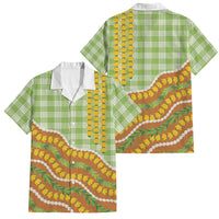 Hawaii Leis Palaka Motifs Family Matching Summer Maxi Dress and Hawaiian Shirt Pikake Pakalana Maile Ilima Kakau Style