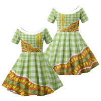 Hawaii Leis Palaka Motifs Family Matching Summer Maxi Dress and Hawaiian Shirt Pikake Pakalana Maile Ilima Kakau Style
