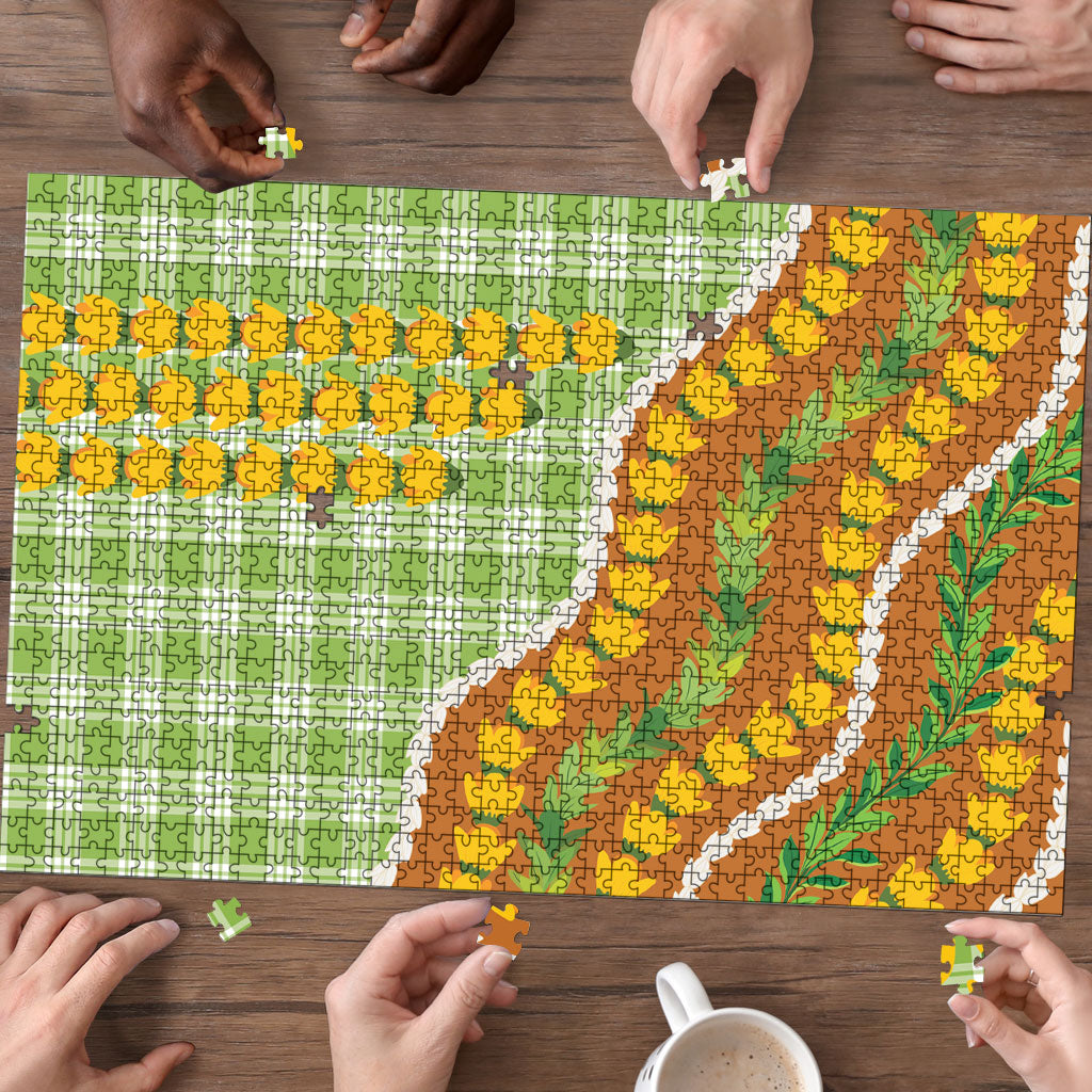 Hawaii Leis Palaka Motifs Puzzle Pikake Pakalana Maile Ilima Kakau Style