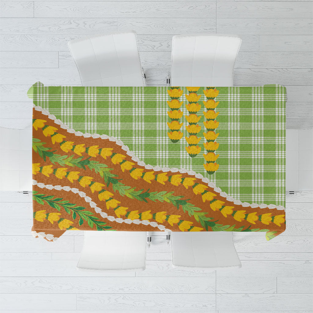 Hawaii Leis Palaka Motifs Tablecloth Pikake Pakalana Maile Ilima Kakau Style