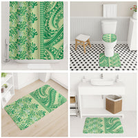 Lime Green Hibiscus Monstera Seamless Kakau Hawaii Bathroom Set LT14 - Polynesian Pride