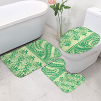 Lime Green Hibiscus Monstera Seamless Kakau Hawaii Bathroom Set LT14 - Polynesian Pride