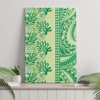 Lime Green Hibiscus Monstera Seamless Kakau Hawaii Canvas Wall Art LT14 - Polynesian Pride