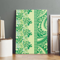 Lime Green Hibiscus Monstera Seamless Kakau Hawaii Canvas Wall Art LT14 - Polynesian Pride