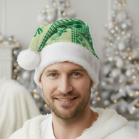 Lime Green Hibiscus Monstera Seamless Kakau Hawaii Christmas Santa Hat LT14 - Polynesian Pride