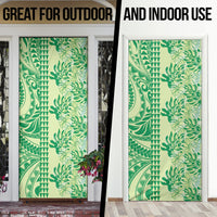 Lime Green Hibiscus Monstera Seamless Kakau Hawaii Door Cover LT14 - Polynesian Pride