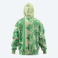 Lime Green Hibiscus Monstera Seamless Kakau Hawaii Hoodie LT14 - Polynesian Pride