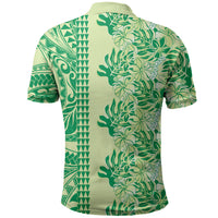 Lime Green Hibiscus Monstera Seamless Kakau Hawaii Polo Shirt LT14 - Polynesian Pride