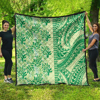 Lime Green Hibiscus Monstera Seamless Kakau Hawaii Quilt LT14 - Polynesian Pride