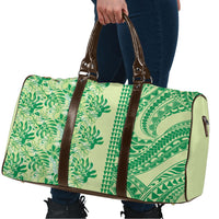 Lime Green Hibiscus Monstera Seamless Kakau Hawaii Travel Bag LT14 - Polynesian Pride