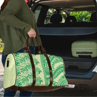 Lime Green Hibiscus Monstera Seamless Kakau Hawaii Travel Bag LT14 - Polynesian Pride