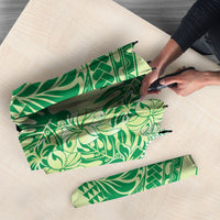 Lime Green Hibiscus Monstera Seamless Kakau Hawaii Umbrella LT14 - Polynesian Pride