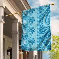 Cyan Hibiscus Monstera Seamless Kakau Hawaii Garden Flag LT14 House Flag Cyan - Polynesian Pride