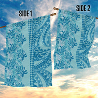 Cyan Hibiscus Monstera Seamless Kakau Hawaii Garden Flag LT14 - Polynesian Pride