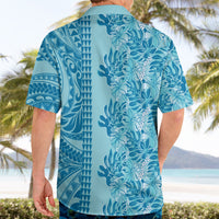 Cyan Hibiscus Monstera Seamless Kakau Hawaii Hawaiian Shirt LT14 - Polynesian Pride