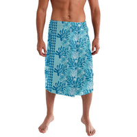 Cyan Hibiscus Monstera Seamless Kakau Hawaii Lavalava LT14 Cyan - Polynesian Pride