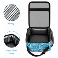 Cyan Hibiscus Monstera Seamless Kakau Hawaii Lunch Bag LT14 - Polynesian Pride
