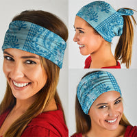 Cyan Hibiscus Monstera Seamless Kakau Hawaii Neck Gaiter LT14 - Polynesian Pride