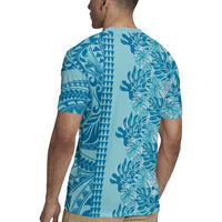 Cyan Hibiscus Monstera Seamless Kakau Hawaii Rugby Jersey LT14 - Polynesian Pride