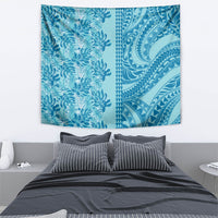 Cyan Hibiscus Monstera Seamless Kakau Hawaii Tapestry LT14 - Polynesian Pride