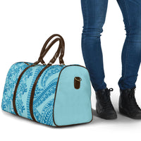 Cyan Hibiscus Monstera Seamless Kakau Hawaii Travel Bag LT14 - Polynesian Pride